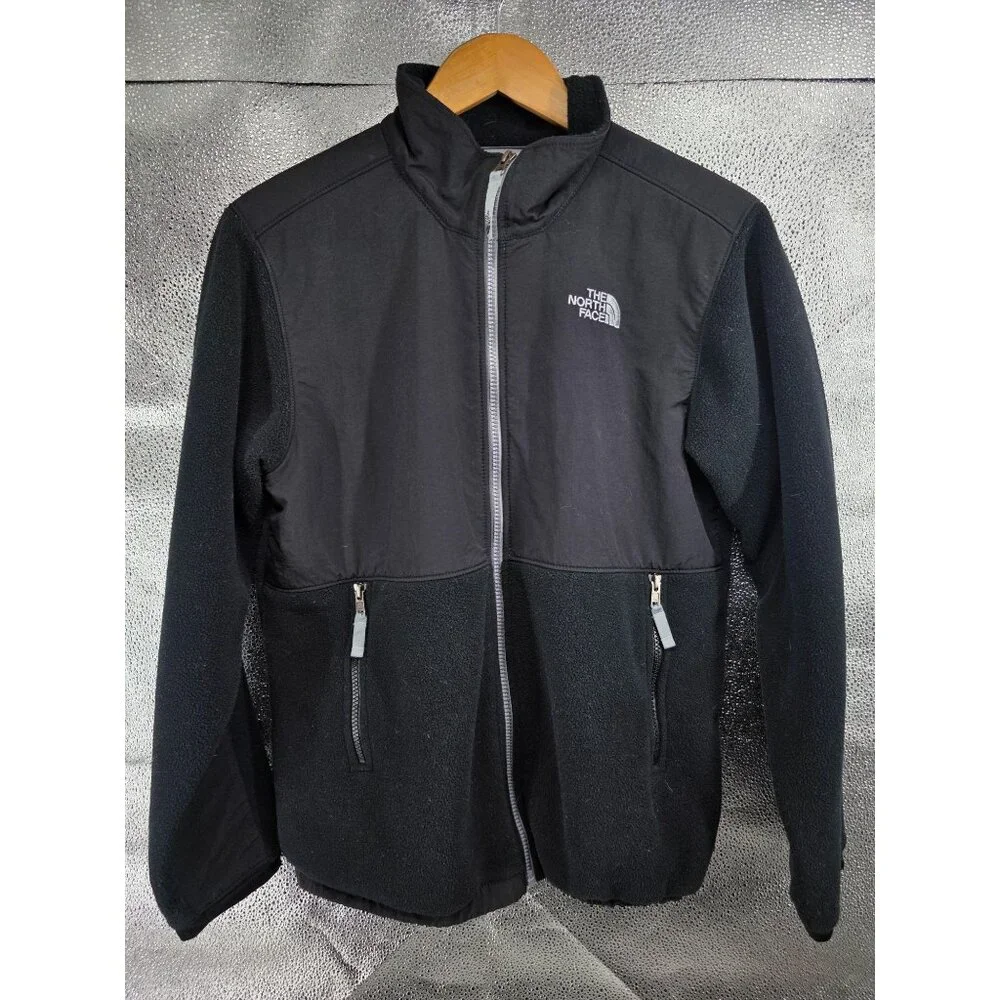 Vintage The North Face Denali Fleece Polartec Hooded Full Zip Coat Jacke XL Blac